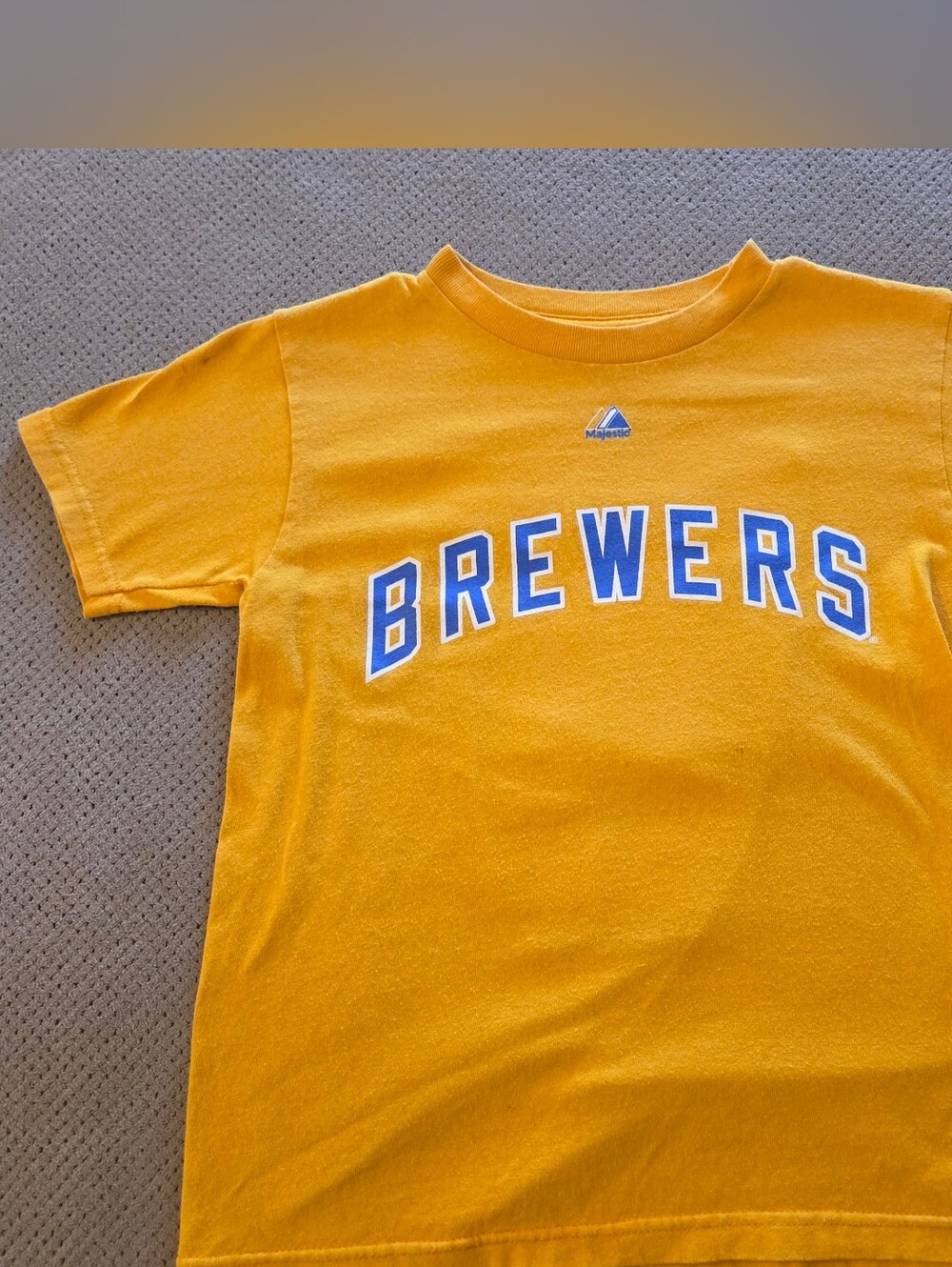 Ryan Braun #8 Milwaukee Brewers Majestic Jersey Shirt Youth Small Yellow